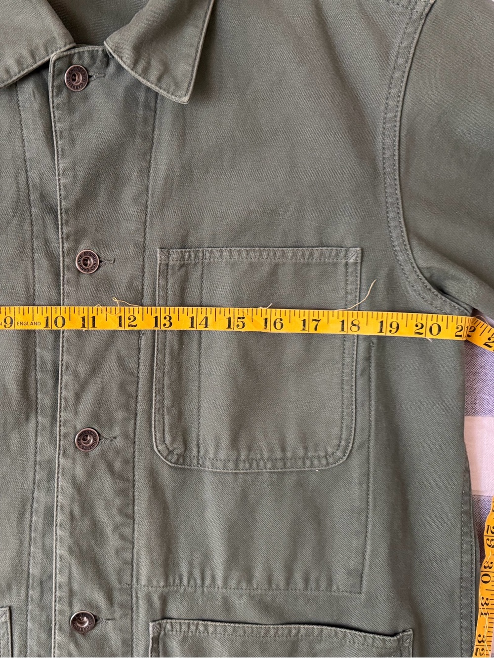 Engineered Garments Men's Workaday Utility Jacket, Olive, Size Medium - Picture 9 of 9